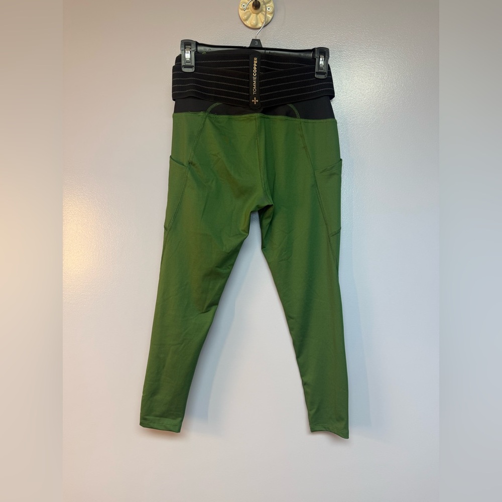Tommy copper adjustable lower back support compression Green Leggings M